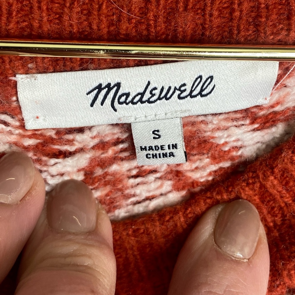 Euc Madewell Althen Patterned Pullover Sweater Sz… - image 7